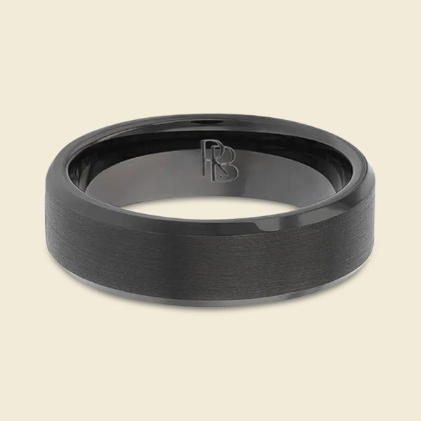 Beveled Tungsten Men's Wedding Band