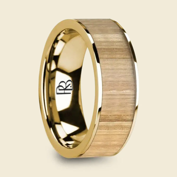 Flat 14K Gold: Ash Wood