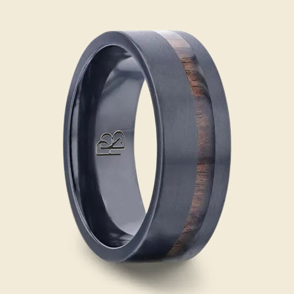 Flat Titanium: Koa Wood Inlay