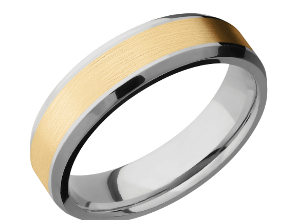Beveled Titanium with 10K Gold (Custom)