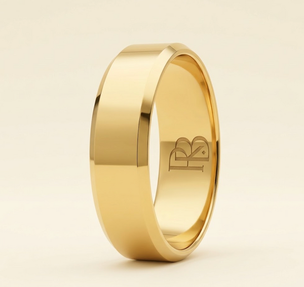 Beveled Tungsten Men's Wedding Band