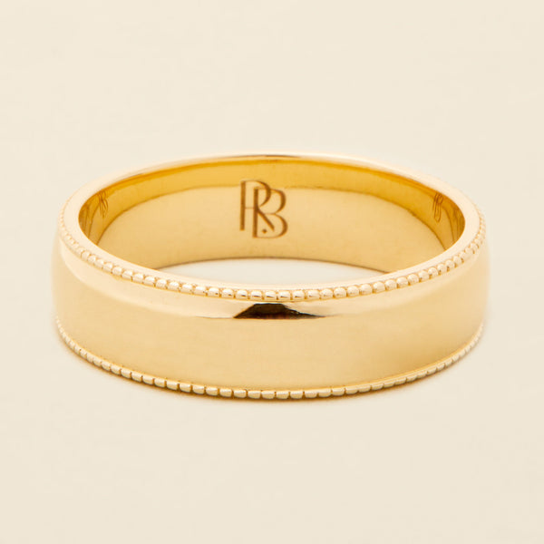 7MM Gold Mens Band