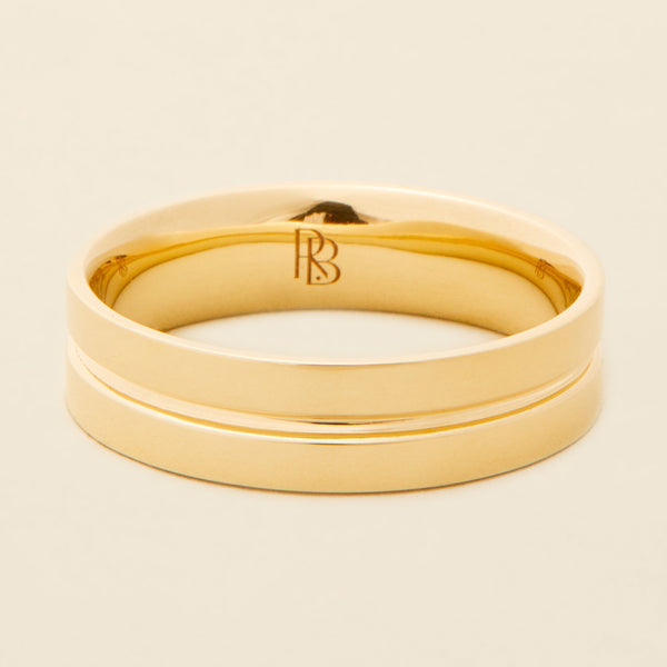 5MM Gold Mens Wedding Band