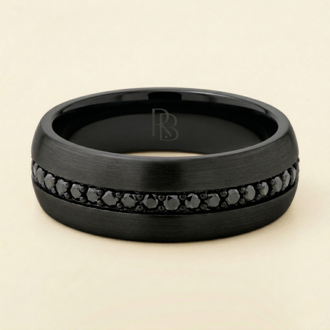 Classic Tungsten Black Sapphire Band