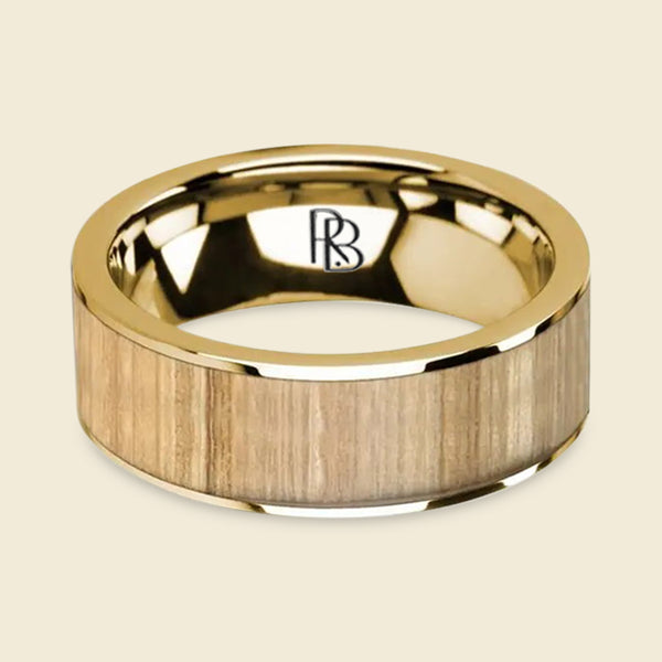 Flat 14K Gold: Ash Wood