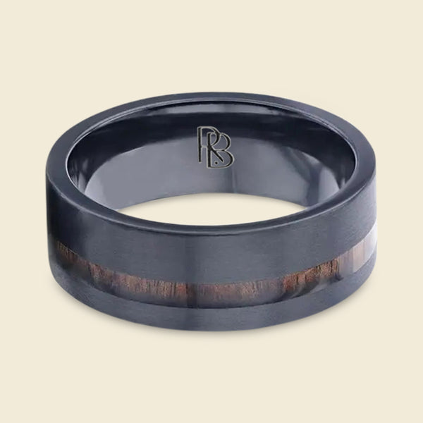 Flat Titanium: Koa Wood Inlay