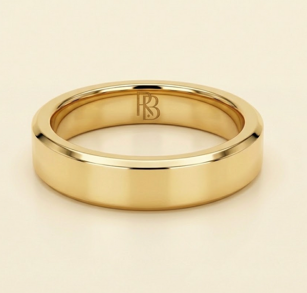 Beveled Tungsten Men's Wedding Band