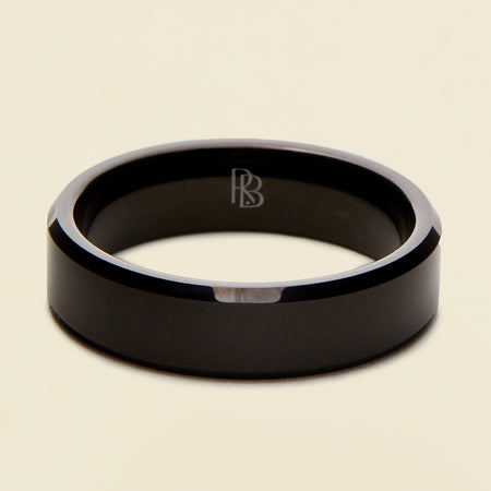 Mens flat black wedding on sale bands