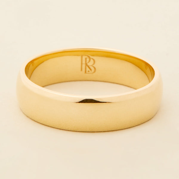 5MM Gold Mens Wedding Band