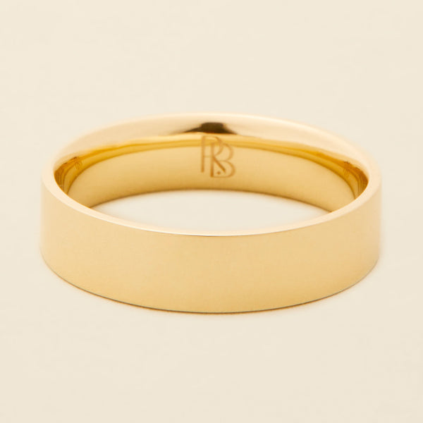5MM Gold Mens Wedding Band